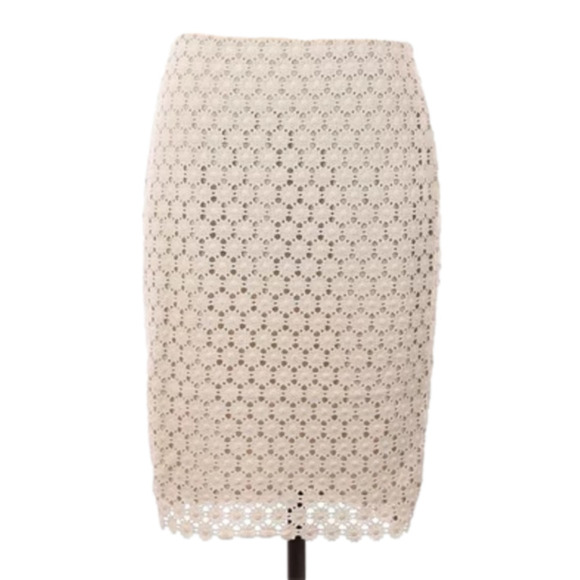 Charter Club crochet knit cream color skirt size 10 petite - Picture 1 of 7